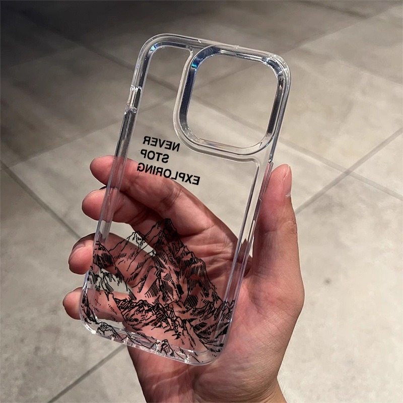 Usb Charger - Never Exploring Mountain Line Art Phone