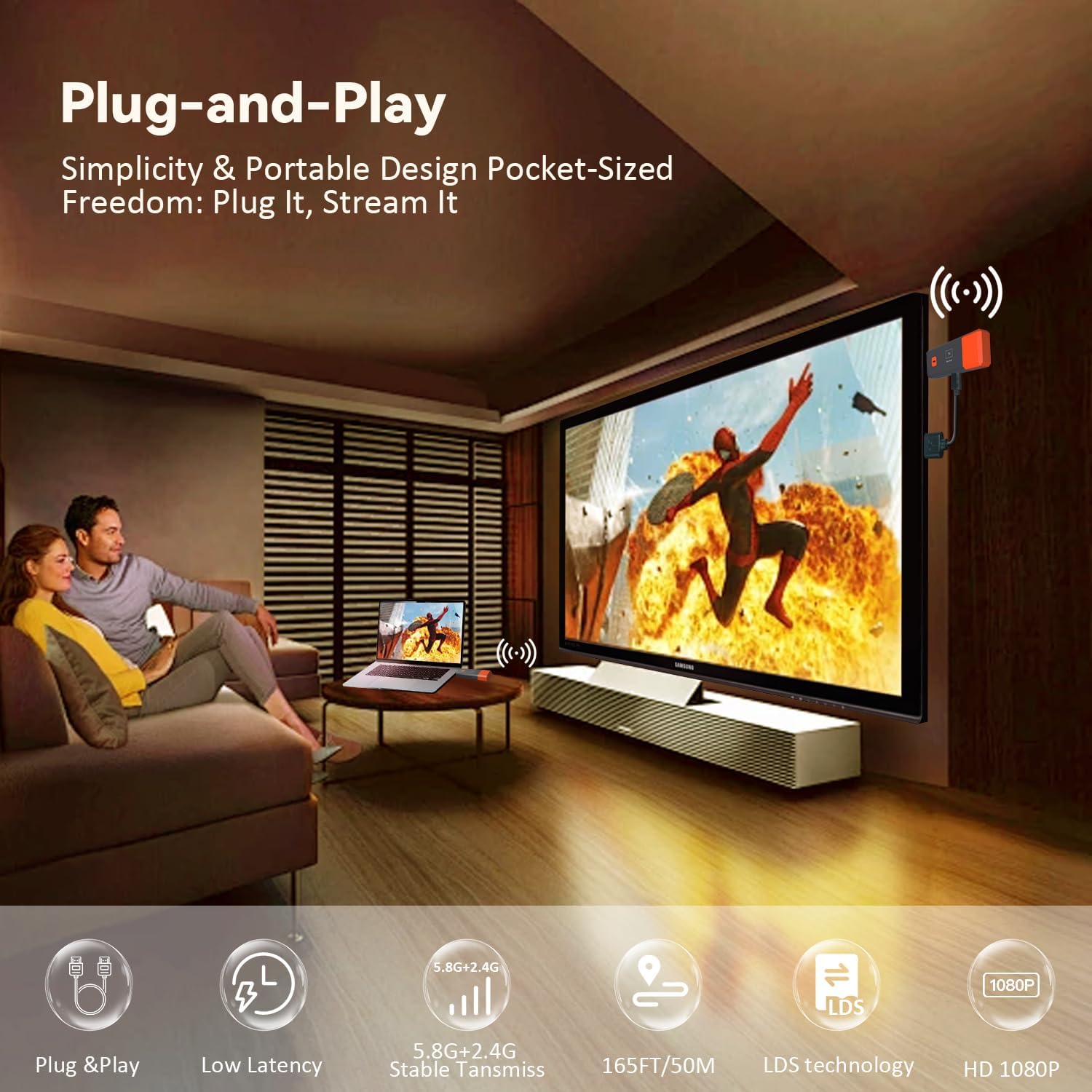 50M Wireless Transmission Vide - đánh giá và giá Hdmi Adapter