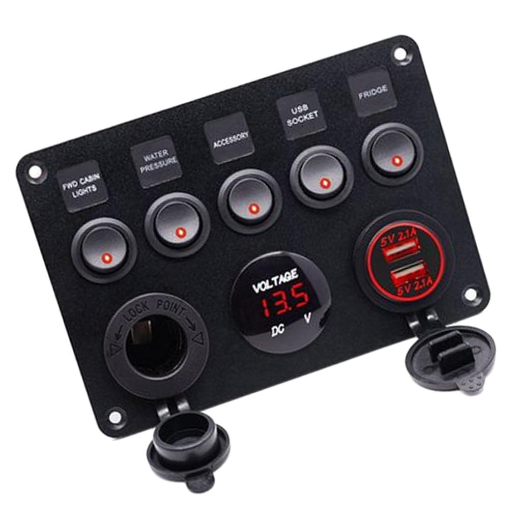 ABS Plastic 5 Gang Switch Pane - đánh giá và giá Usb Charger