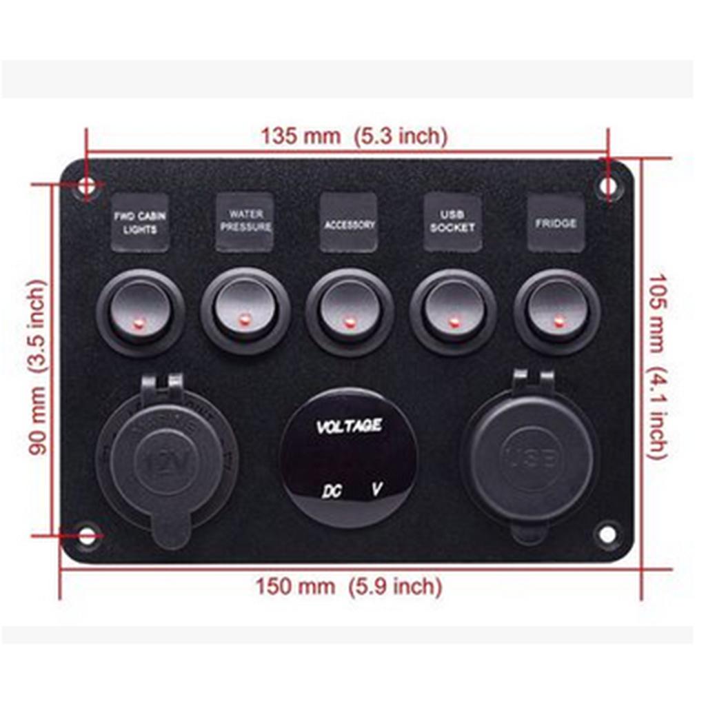 ABS Plastic 5 Gang Switch Pane - đánh giá và giá Usb Charger