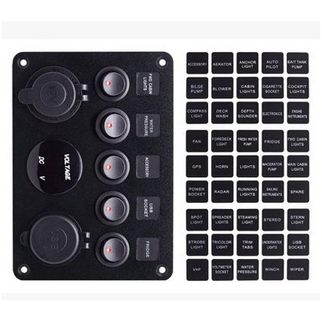 ABS Plastic 5 Gang Switch Pane - đánh giá và giá Usb Charger